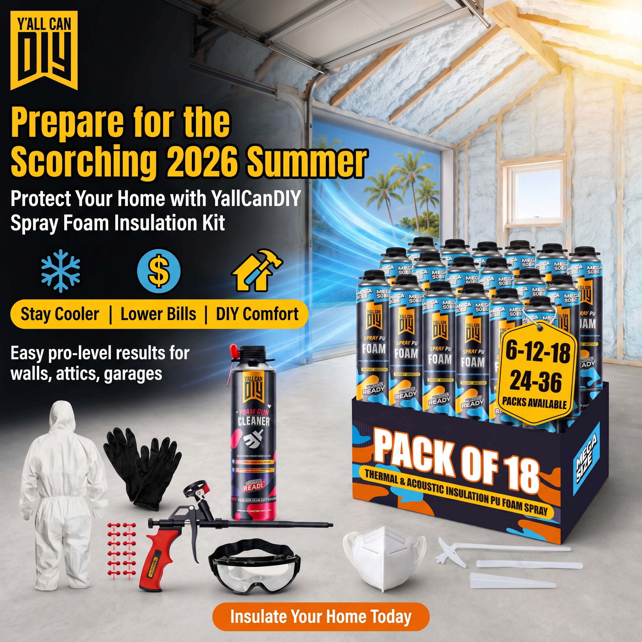 Prepare for the Scorching 2026 Summer: Protect Your Home with Y’allCanDIY Spray Foam Insulation Kit