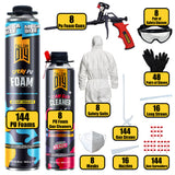 Y’allCanDIY Spray Foam Insulation Kit Bulk Bundle - 144 Cans (36.6 oz Each) with Full DIY Kit