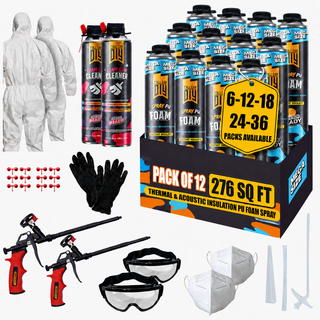 Y’allCanDIY Spray Foam Insulation Kit - 12 pack (36.6 oz Each) with Full DIY Kit