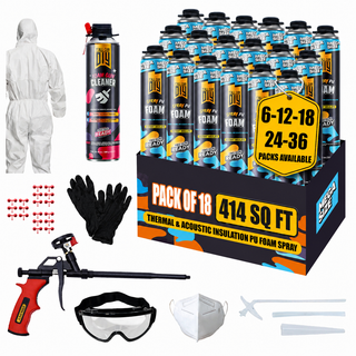 Y’allCanDIY Spray Foam Insulation Kit - 18 pack (36.6 oz Each) with Full DIY Kit