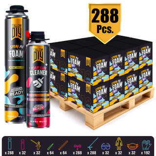 Y’allCanDIY Spray Foam Insulation Kit Bulk Bundle - 288 Cans (32.8 oz Each) with Full DIY Kit