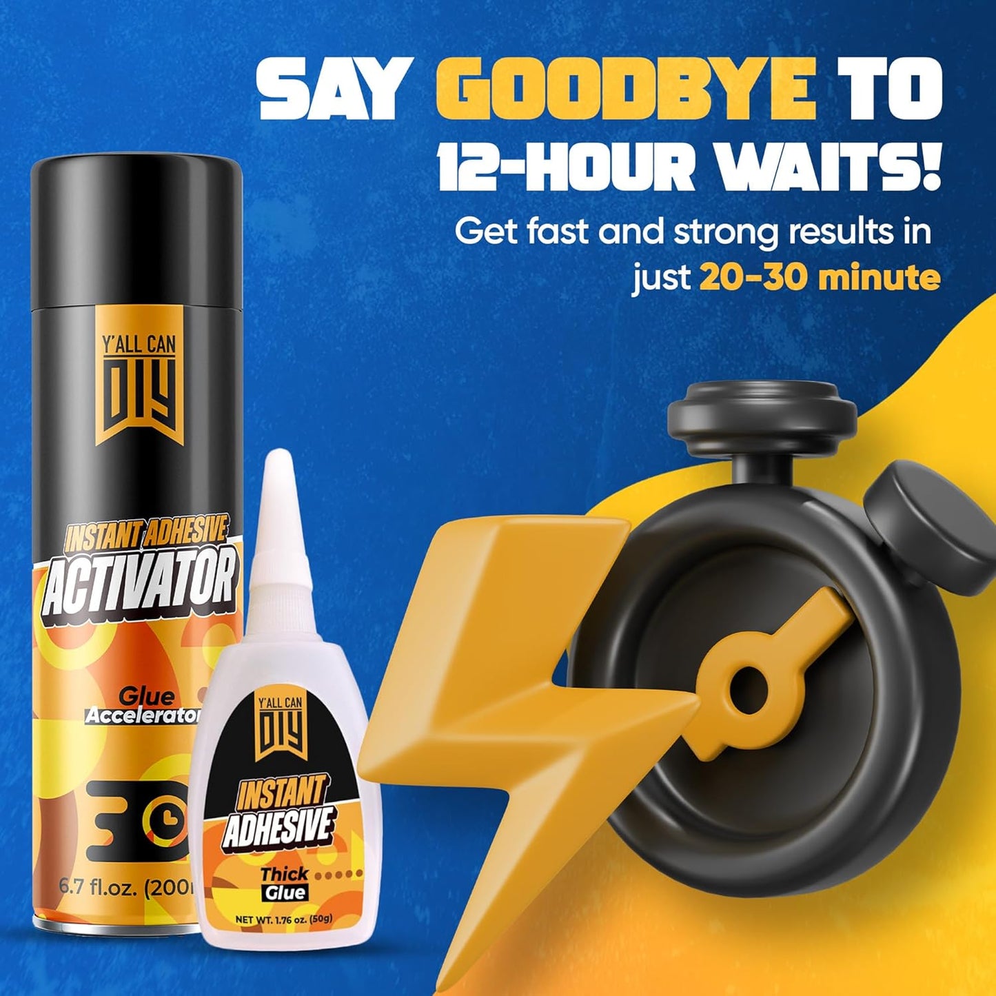 CA Glue with Activator (24 x 1.76 oz. + 12 x 13.5 fl oz.)