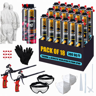 Y’allCanDIY Spray Foam Insulation Kit - 18 pack (32.8 oz Each) with Full DIY Kit