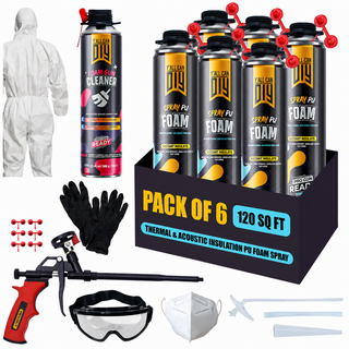 Y’allCanDIY Spray Foam Insulation Kit - 6 pack (32.8 oz Each) with Full DIY Kit