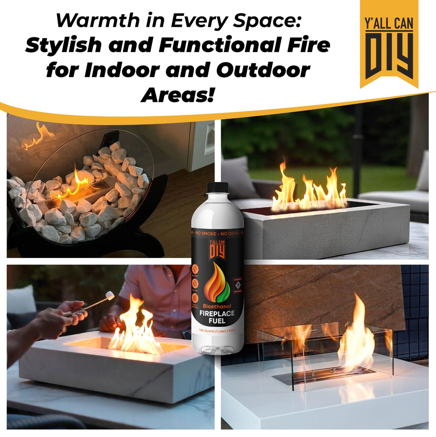 Y'allCanDIY Bioethanol Fireplaces Fuel, 24 Pack
