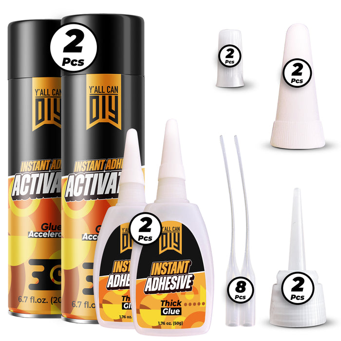 CA Glue with Activator (2 x 1.76 oz. + 2 x 6.76 fl oz.)