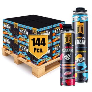 Y’allCanDIY Spray Foam Insulation Kit Bulk Bundle - 144 Cans (36.6 oz Each) with Full DIY Kit
