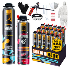 Y’allCanDIY Spray Foam Insulation Kit - 18 pack (32.8 oz Each) with Full DIY Kit