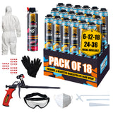 Y’allCanDIY Spray Foam Insulation Kit - 18 pack (36.6 oz Each) with Full DIY Kit