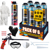 Y’allCanDIY Spray Foam Insulation Kit - 6 pack (36.6 oz Each) with Full DIY Kit