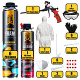 Y’allCanDIY Spray Foam Insulation Kit - 6 pack (36.6 oz Each) with Full DIY Kit