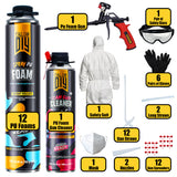 Spray Foam Insulation Kit 12 pack set - 750ml