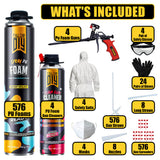 Y’allCanDIY Spray Foam Insulation Kit Bulk Bundle - 576 Cans (32.8 oz Each) with Full DIY Kit