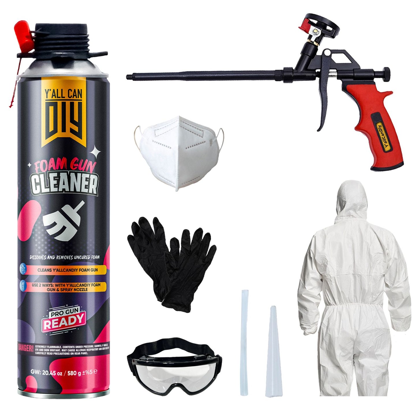 Y’allCanDIY Spray Foam Gun & Safety Kit for Insulation Projects