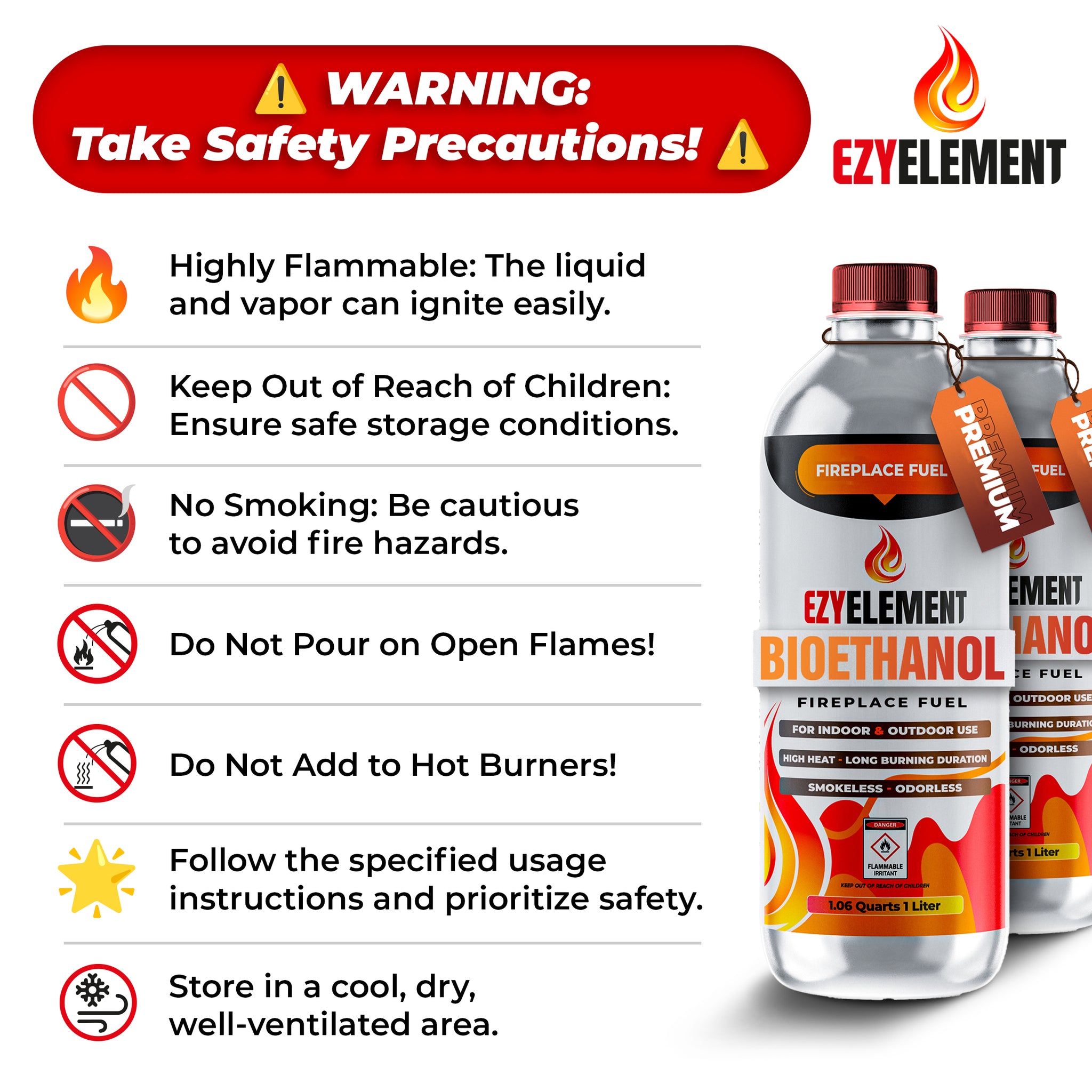 EzyElement Bioethanol Fuel 3 pack