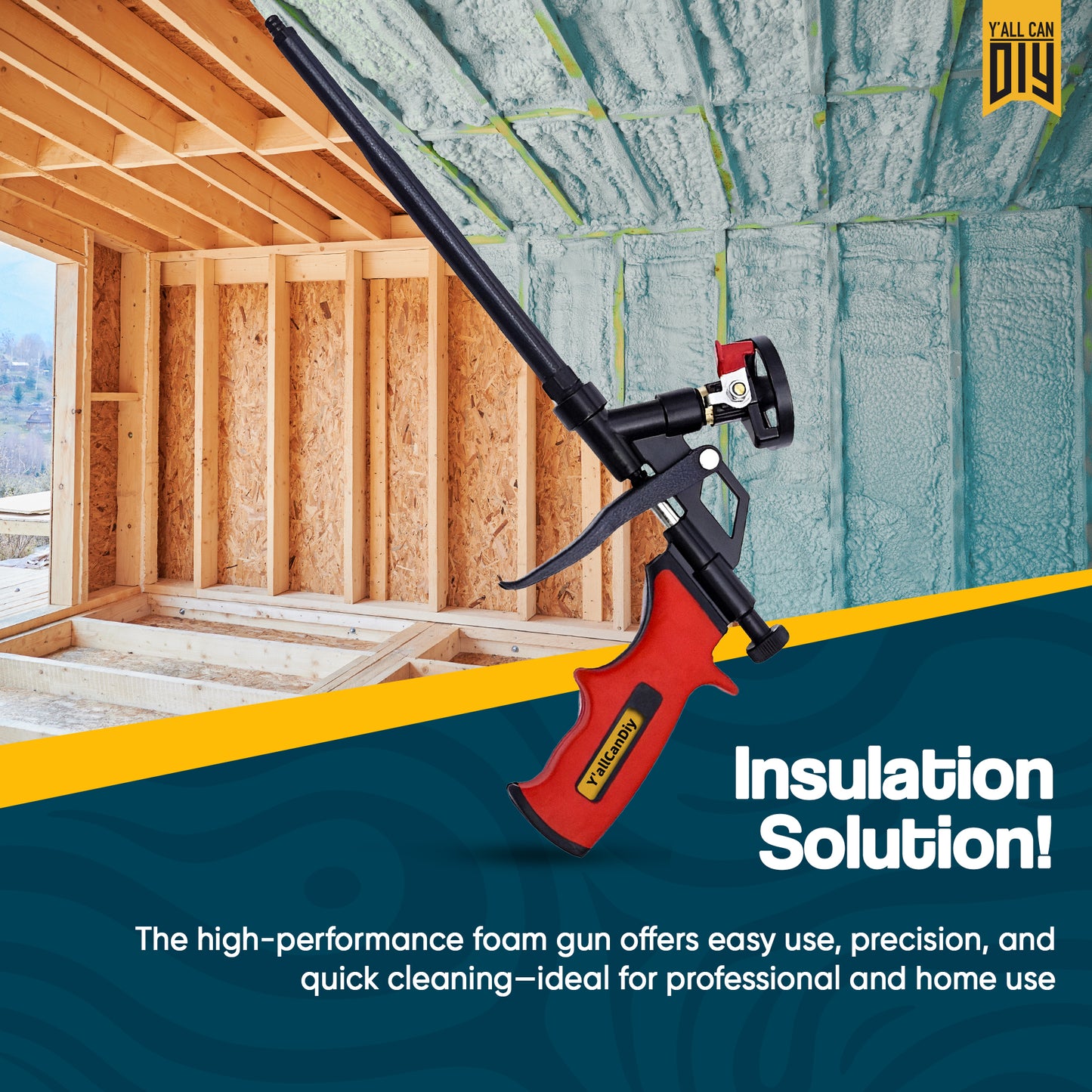 Y’allCanDIY Spray Foam Gun & Safety Kit for Insulation Projects