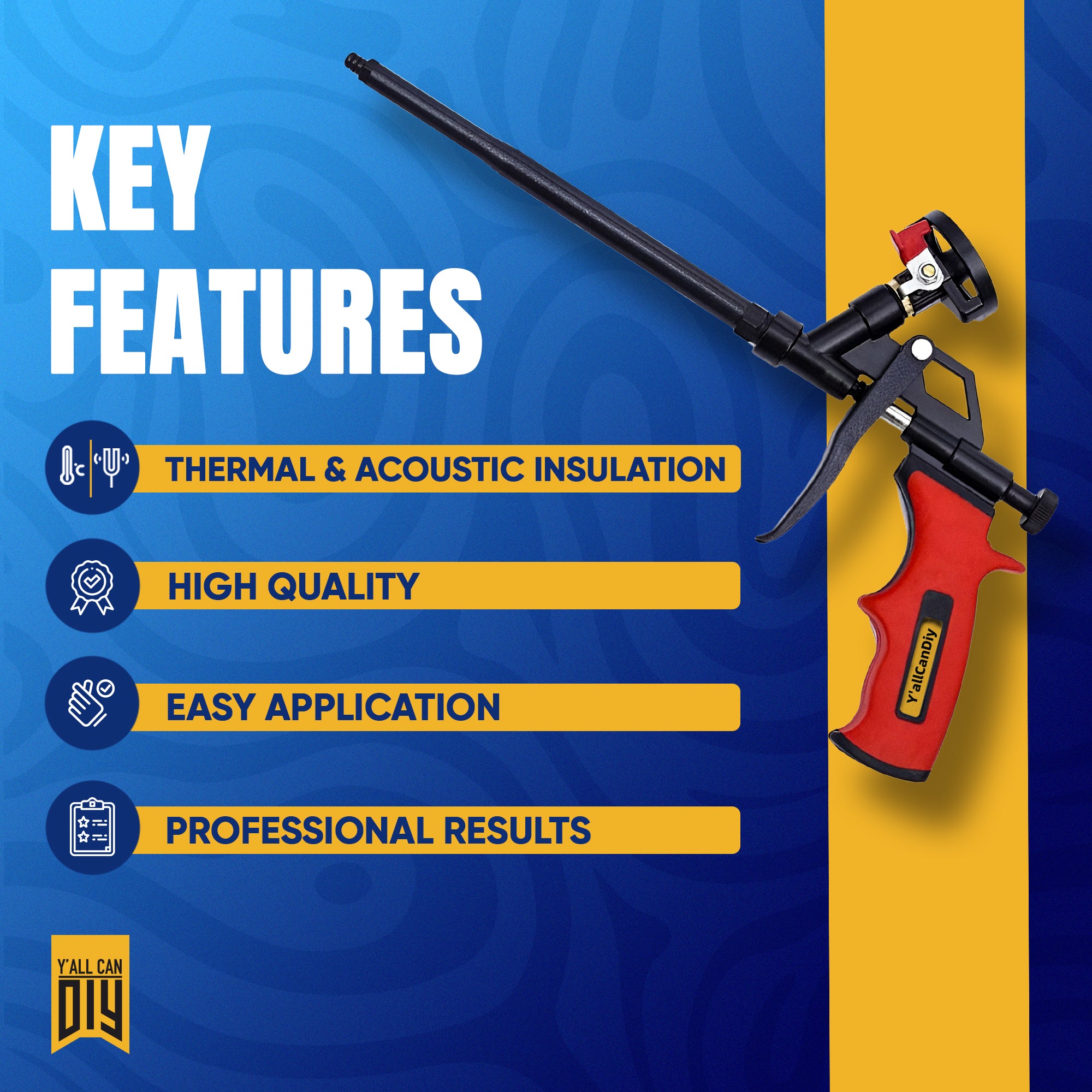 Y’allCanDIY Spray Foam Gun & Safety Kit for Insulation Projects