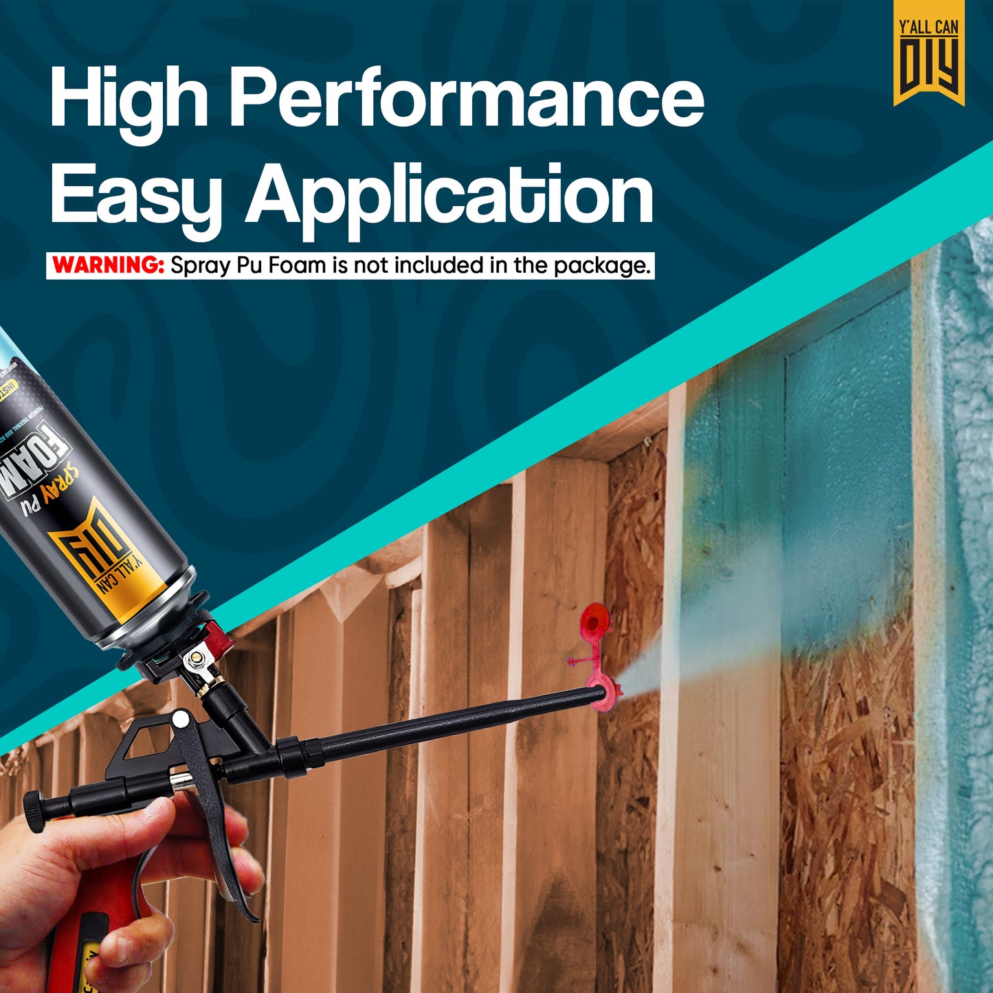 Y’allCanDIY Spray Foam Insulation Kit - 6 pack (36.6 oz Each) with Full DIY Kit